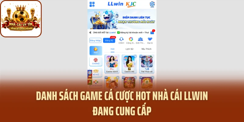 Danh sách game cá cược hot nhà cái LLwin đang cung cấp